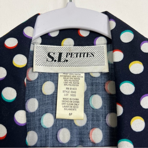 Vintage 80s S.L. Fashions Polka Dot Black Romper Playsuit Pockets Pin Up Size 6P - Picture 7 of 7